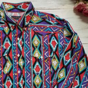 Vintage Panhandle Slim 18/35 Aztec Western Shirt